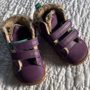 ten Little : Toddler Purple Boots with Faux Fur Lining